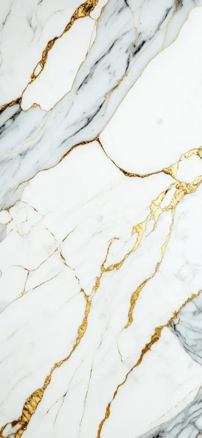 &quot;Gouden wit&quot; - Marmeren wandpaneel 122x260cm